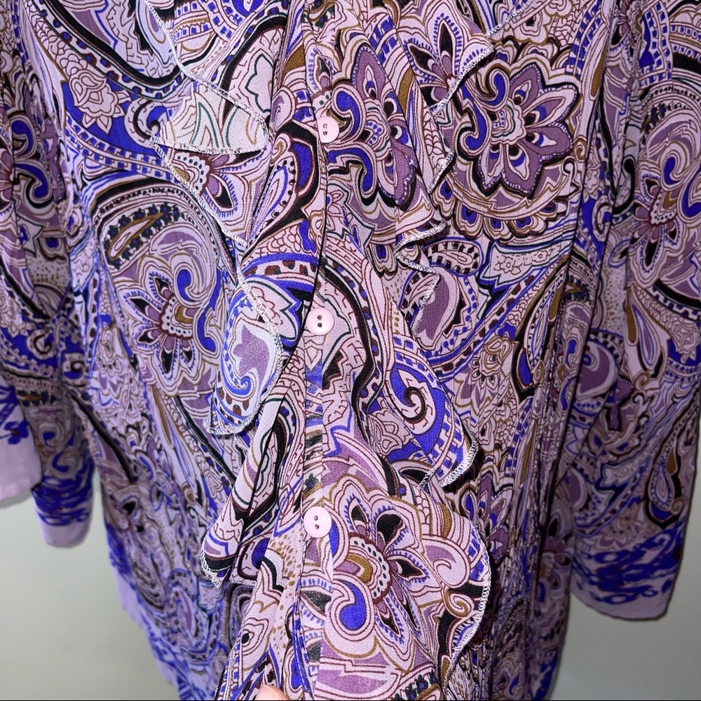 Avenue women’s sz 22/24 sheer purple floral blouse - Picture 4 of 7